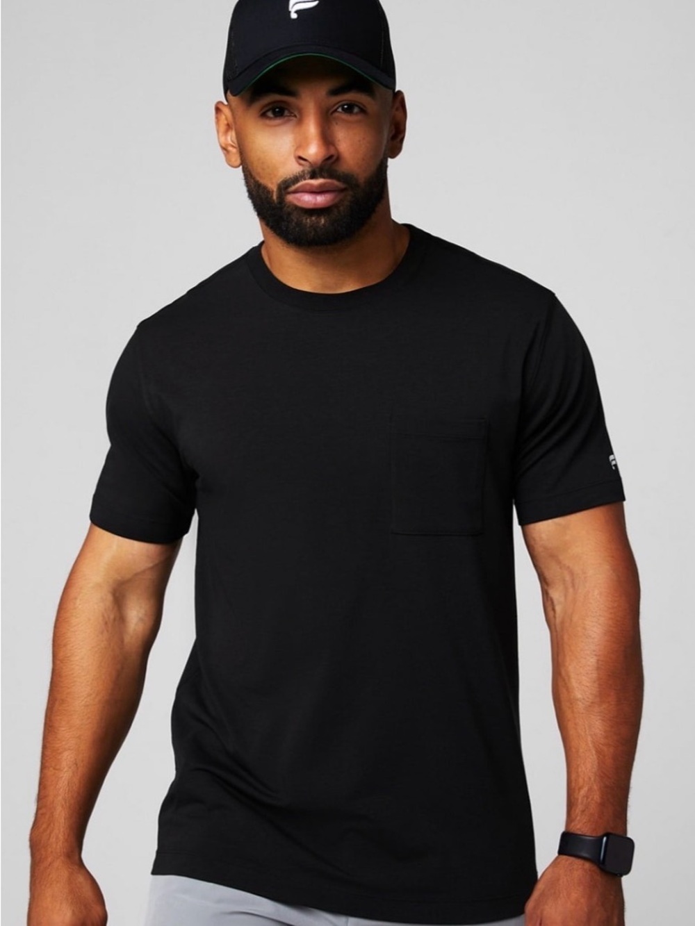 Fabletics Men's Black Pocket 24/7 pocket Crew T-Shirt size large
